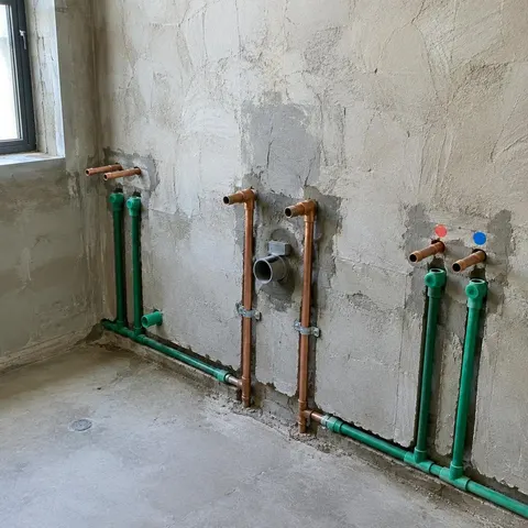 Tubulação de água quente em obra em Bauru